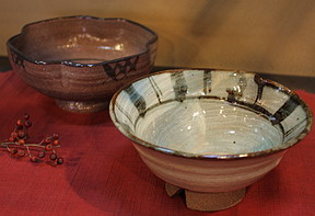 粉引と唐津の鉢